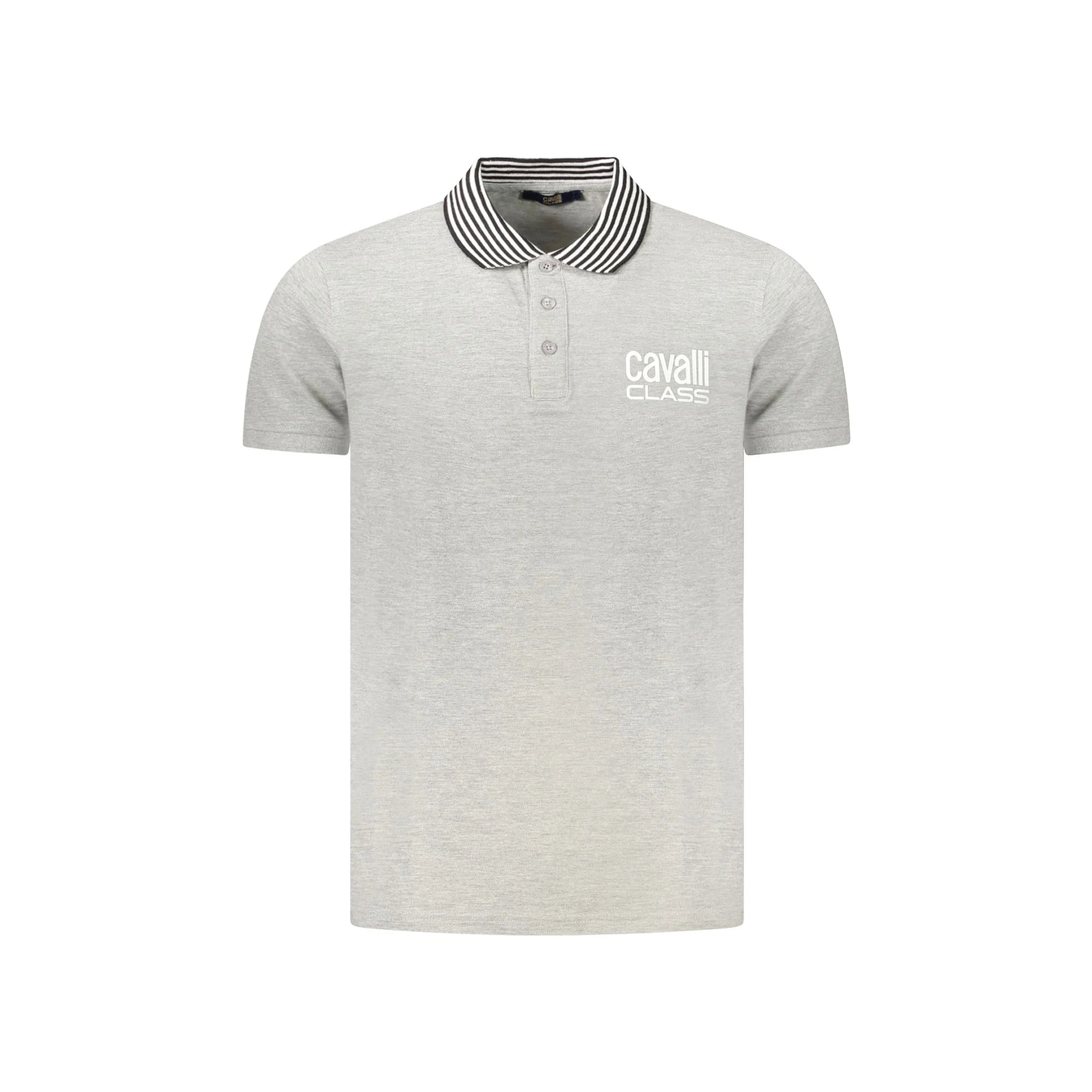 Cavalli Class Polo Maniche Corte Uomo Grigia Stampa Logo Grigio - foto prodotto